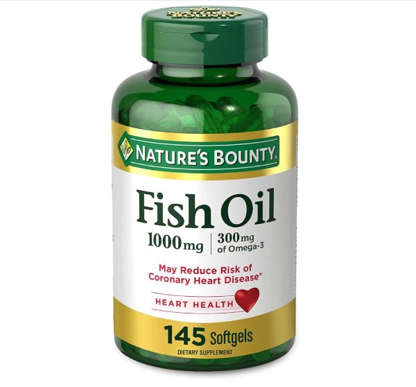 FIsh Oil by Nature's Bounty, Dietary Supplement, Omega 3, 1000 Mg, 145 Softgels
