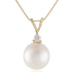 White South Sea Cultured Pearl and Diamond Pendant Necklace