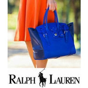 Ralph Lauren Soft Ricky 33 Bicolor Satchel Bag, Royal