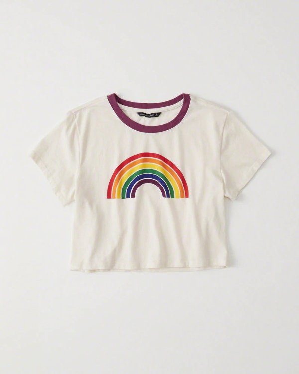 A&F Pride Cropped Pride Tee | A&F Pride Made For Love Collection | Abercrombie.com