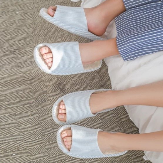 Organic Cotton and Linen House Slippers - Multiple Colors