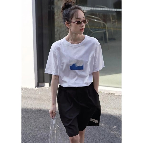 Cloudy Sky Graphic Boxy Short Sleeve T-Shirt