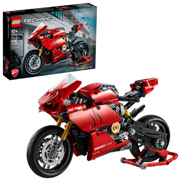 Technic Ducati Panigale V4 R 42107 Motorcycle Toy Building Toy Ages 10+ (646 pieces)