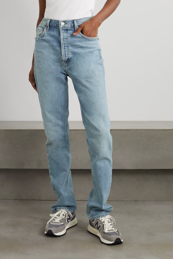 Freya high-rise slim-leg stretch organic jeans