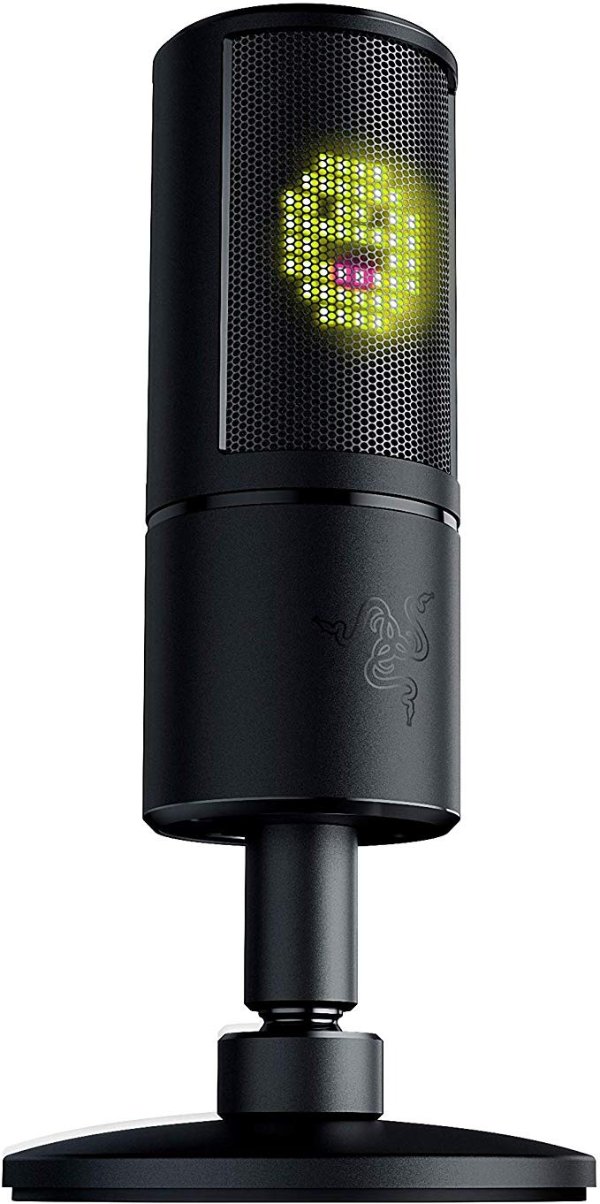 Seiren Emote Streaming Microphone: 8-bit Emoticon LED Display