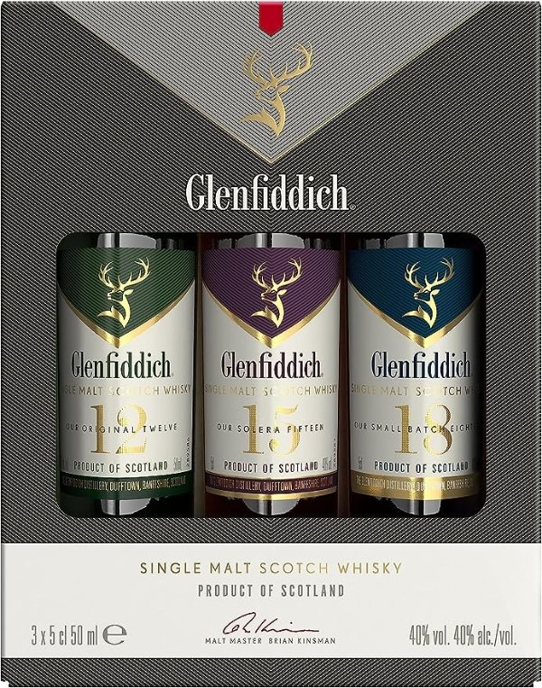 Glenfiddich 威士忌礼盒 3 x 5 cl
