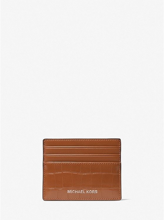 Cooper Crocodile Embossed Faux Leather Tall Card Case