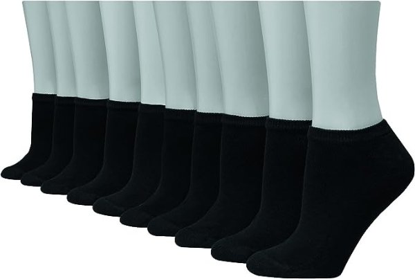 Women's Value Socks, No Show Soft Moisture-Wicking Socks, Available in 10 and 14-Packs