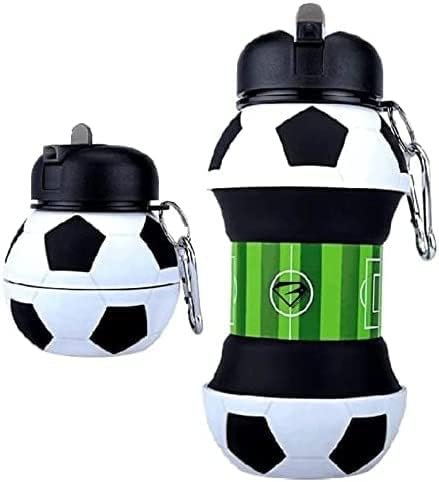 Louis Donné 19oz Soccer Water Bottles For Boys, Portable Kids Collapsible Water Bottle