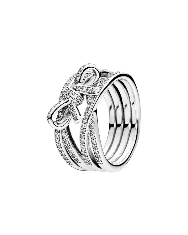 Silver CZ Delicate Sentiments Ring