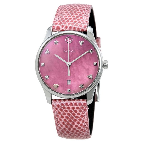 G-Timeless Pink Mother of Pearl Dial Ladies Watch