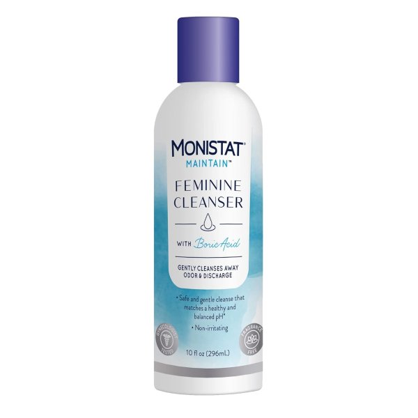 Monistat Boric Acid Feminine Cleanser, Fragrance Free Feminine Wash, 10 Fl Oz, 1 Pack
