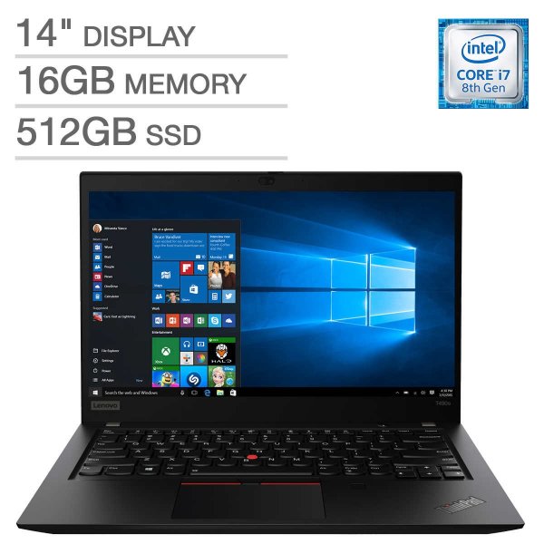 ThinkPad T490s 14" Laptop - Intel Core i7-8665U - 1080p - Windows 10 Professional