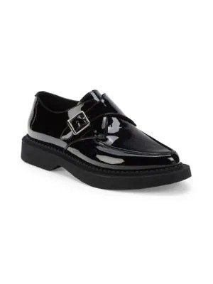 Patent Leather Monk Strap Shoes