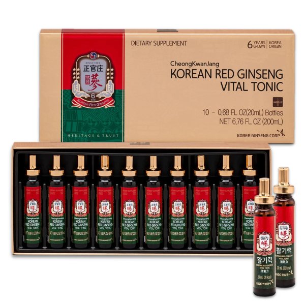 Vital Tonic Gift Set Box 10-Bottles Korean Red Ginseng - CheongKwanJang