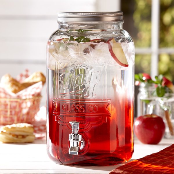 2 Gallon Ombre Drink Dispenser, Red