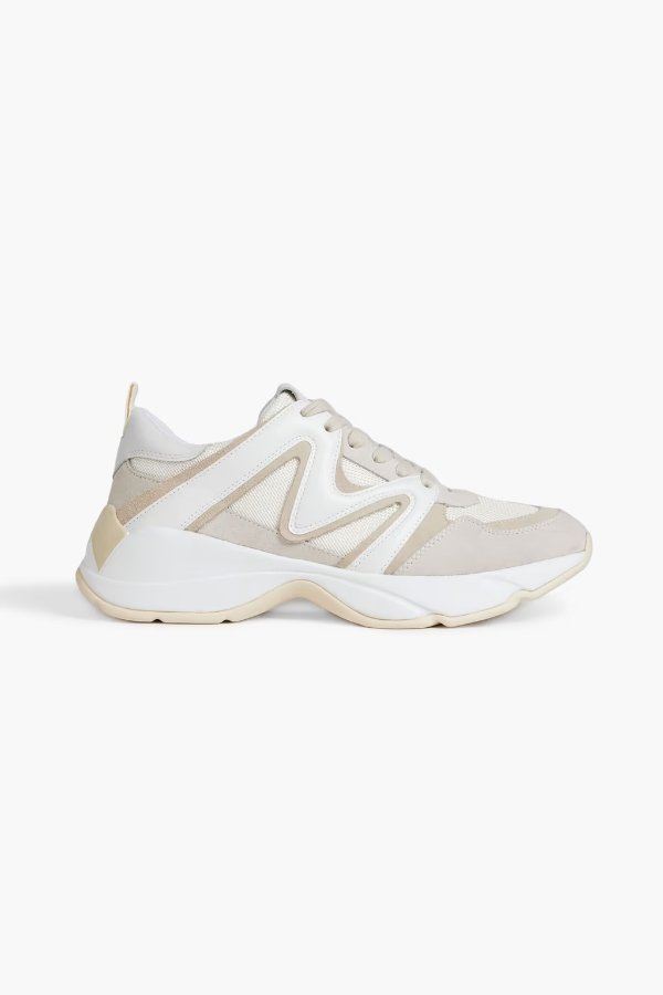 W22 mesh, suede and leather sneakers
