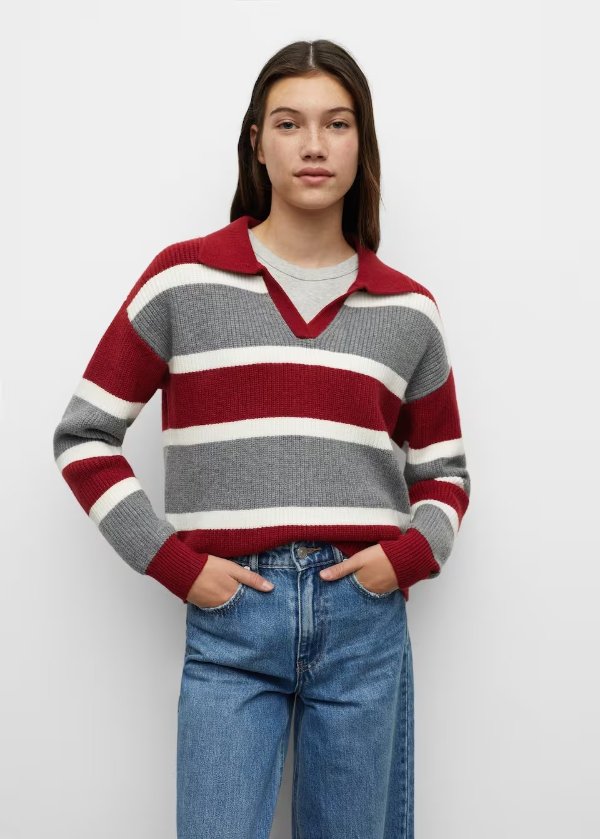 Striped rib sweater
