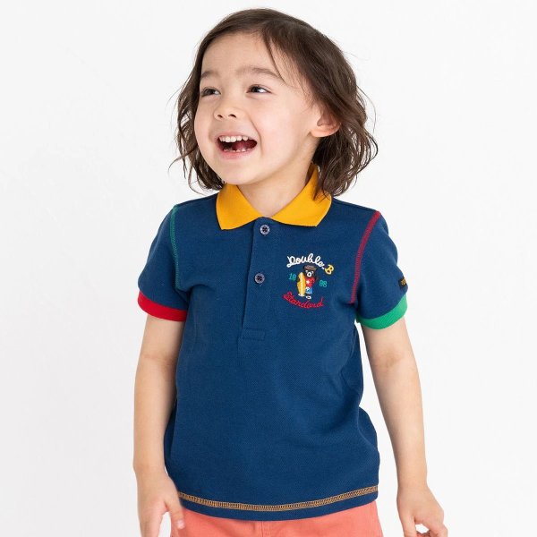 DOUBLE_B Short Sleeve Polo Shirt-Navy