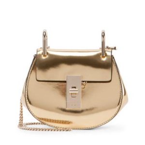 Chloe Drew Nano Mirror Leather Saddle Bag, Gold @ Neiman Marcus