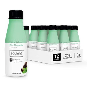 Soylent 薄荷巧克力口味植物蛋白代餐奶昔 14oz 12瓶