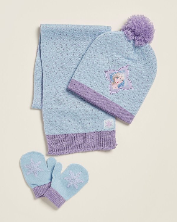 (Toddler Girls) 3-Piece Frozen II Girls Hat, Glove & Scarf Set