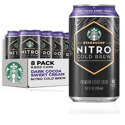 Starbucks - RTD Coffee Nitro Cold Brew, Dark Cocoa Sweet Cream, 9.6 fl oz Cans (8 Pack)