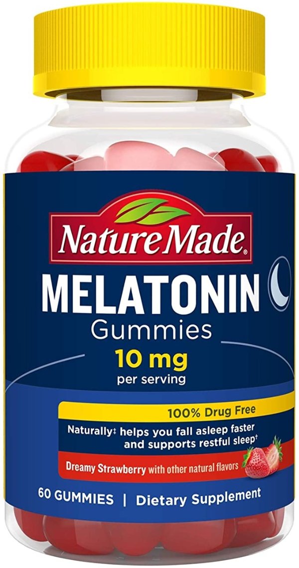 Made Melatonin 10 mg Gummies, 60 Count of Melatonin Gummies for Supporting Restful Sleep