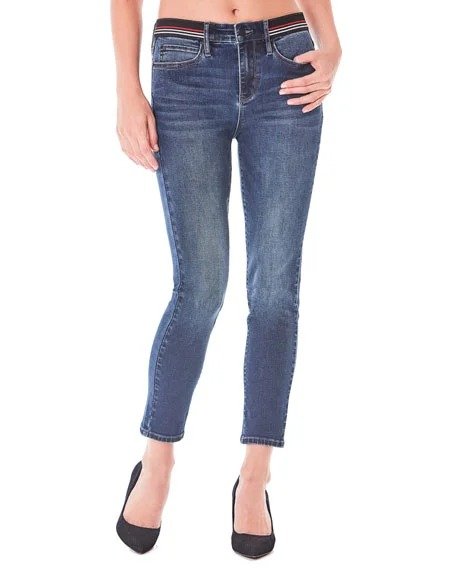 High-Rise Athletic Striped Skinny Jeans