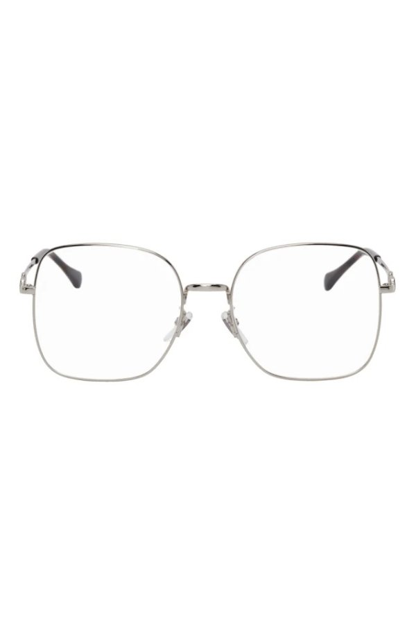 Silver Rectangular Horsebit Glasses