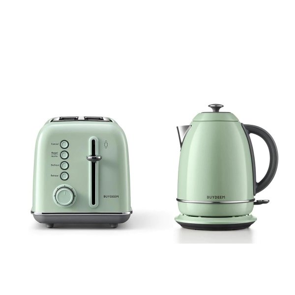 BUYDEEM DT620 2-Slice Toaster with K640 Electric Kettle - Cozy Greenis