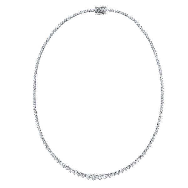 Brilliant 10.00 ctw VS2 Clarity, G Color Diamond 14kt White Gold Eternity Strand Necklace