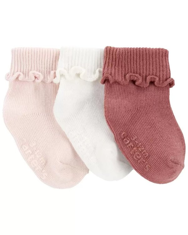 Baby 3-Pack Roll Cuff Booties