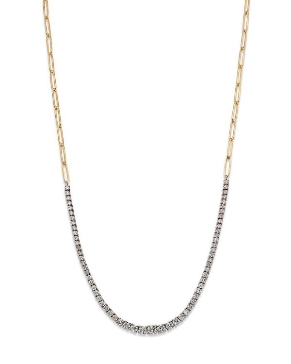 Diamond Link Collar Necklace in 14K White and Yellow Gold, 3.50 ct. t.w. - 100% Exclusive