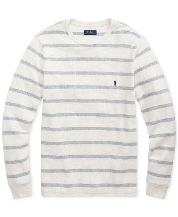 Men's Striped Waffle-Knit Pajama Shirt