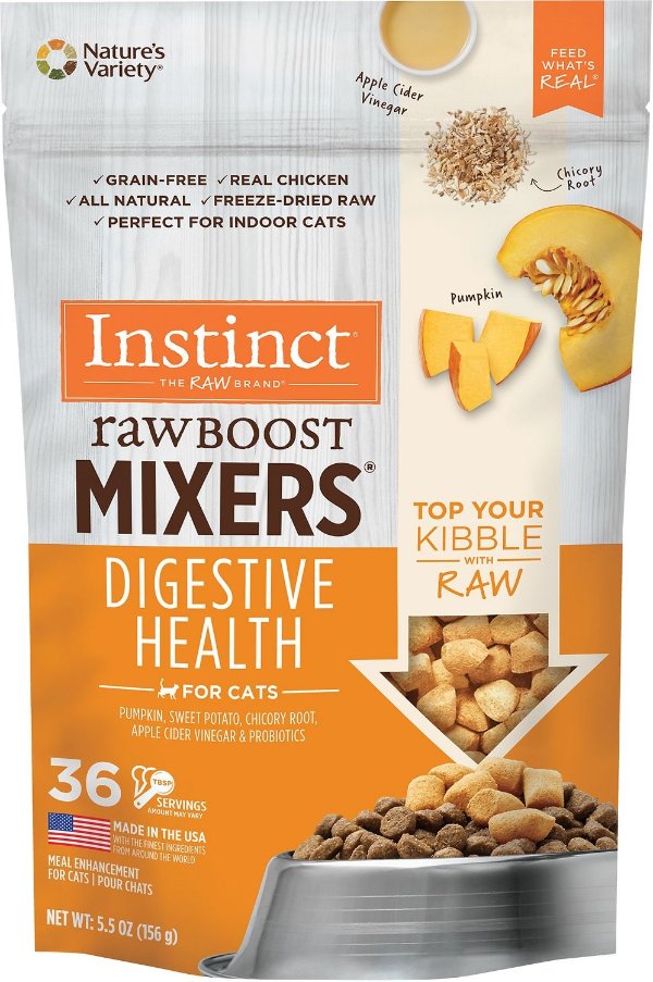 INSTINCT Freeze-Dried Raw Boost Mixers Grain-Free Digestive Health Recipe Cat Food Topper, 5.5-oz bag - Chewy.com