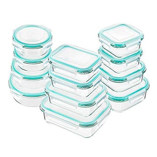 Bayco Glass Food Storage Containers with Lids 24 pc