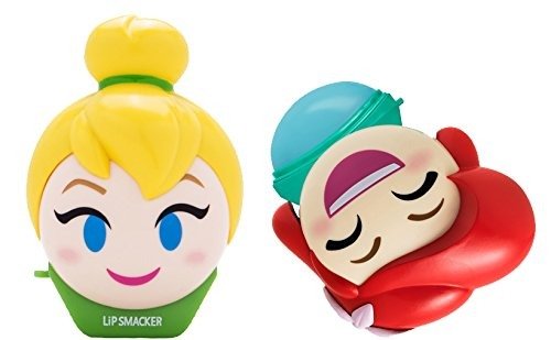 Disney Emoji Lip Balm Duo, Tinkerbell & Ariel, Feisty Lemon & Tropical Shellfie Flavor
