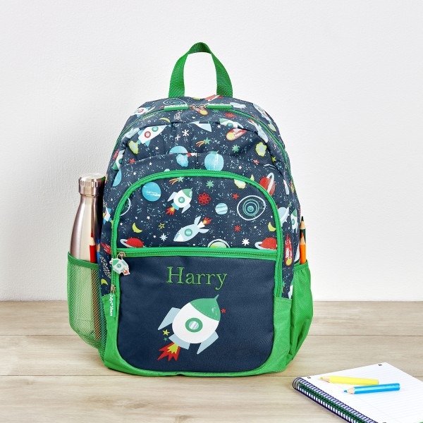 Personalized Space Print Junior Backpack