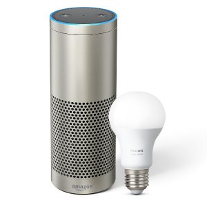 Echo Plus with built-in Hub – Black + Philips Hue Bulb included