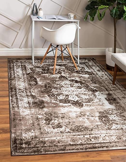 Loom Sofia Collection Area Traditional Vintage Rug, French Inspired Perfect for All Home Decor, 5' 0 x 8' 0 Rectangular, Dark Brown/Light Brown