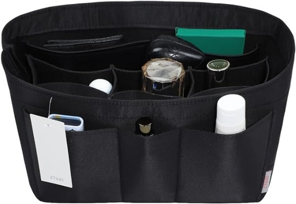 ZTUJO Purse Organizer Insert, Felt Bag Organizer For Handbag Purse Organizer,13 Colors, 6 Size (Small, Silky Black)