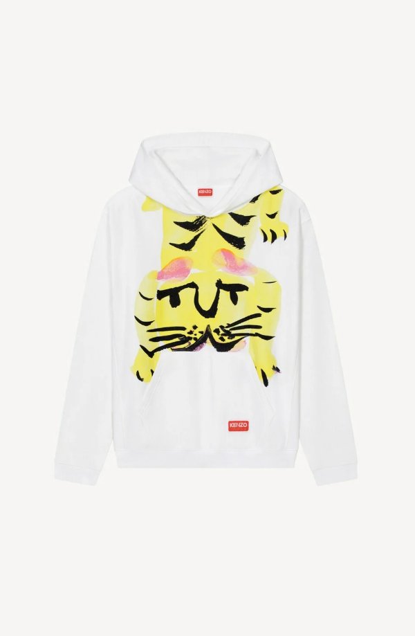 'Akae Bowing Tiger' hooded sweatshirt