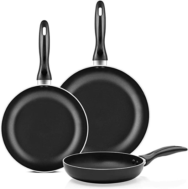 Chef's Star 3 Pieces Non-stick Frying Pans Skillet Sets Cookware
