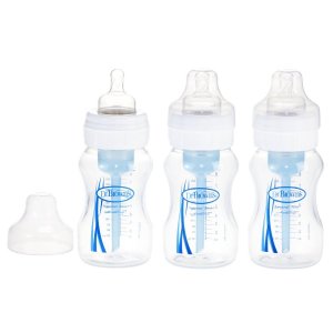 Dr. Brown's 大口径婴儿塑料奶瓶8盎司3个装