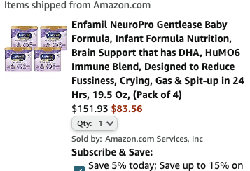 Amazon.com: Enfamil NeuroPro Gentlease Baby Formula, Infant Formula Nutrition,  19.5 Oz, (Pack of 4) : Baby