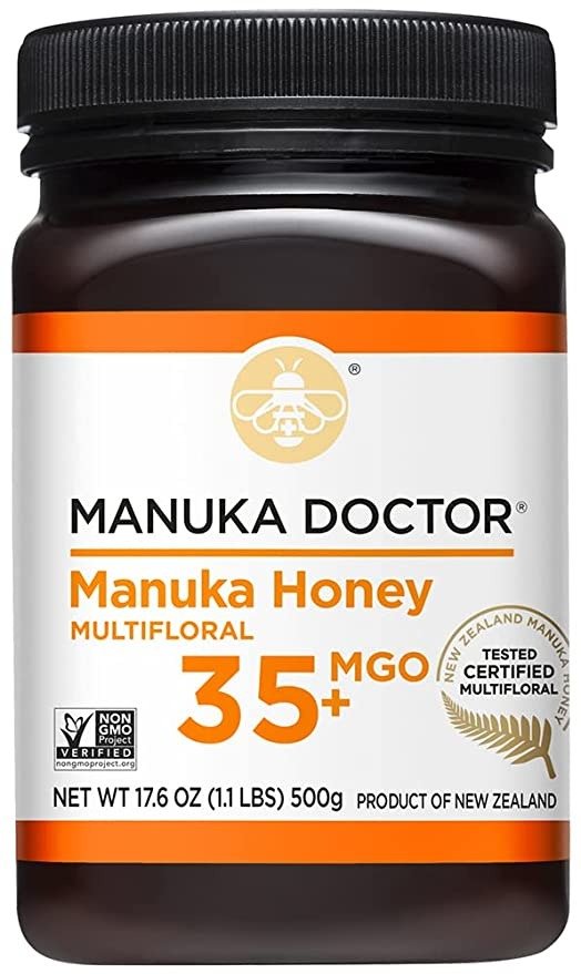 - MGO 35+ Manuka Honey Multifloral, 100% Pure New Zealand Honey. Certified. Guaranteed. RAW. Non-GMO (17.6oz)