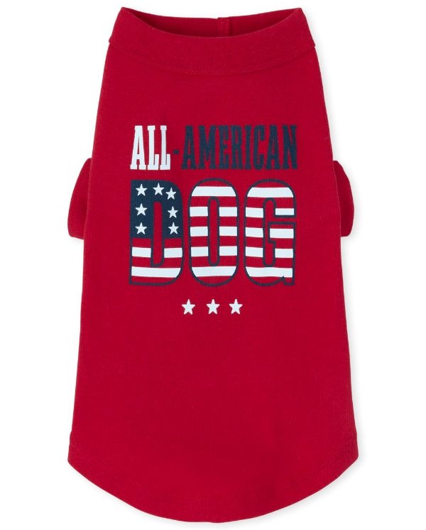 Dog Matching Family Americana Short Sleeve 'All American Dog' Graphic Tee