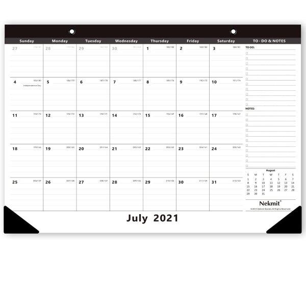 Nekmit Academic Yearly Monthly Desk Pad Calendar,