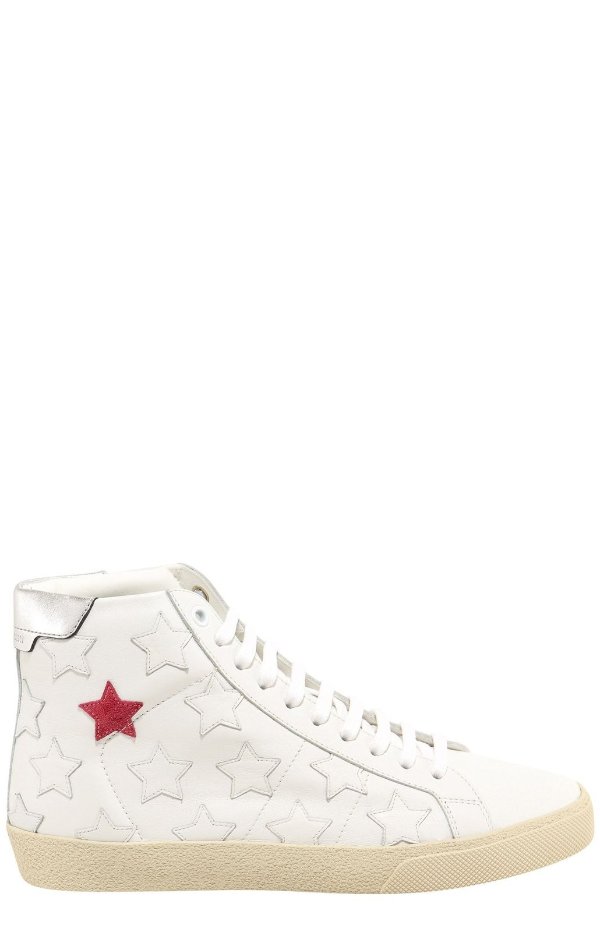 Star Patch Lace-Up Sneakers